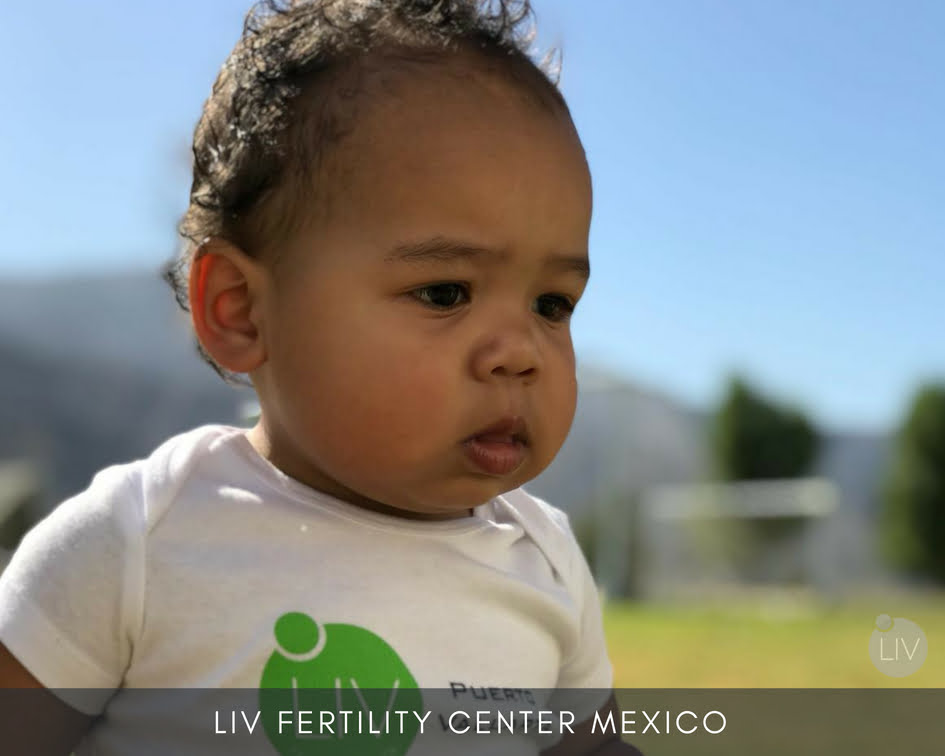 IVF in Mexico - LIV Fertility Center Patient Baby in Onesie