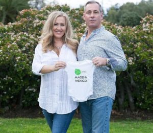 Candace Mitcham and Husband with LIV Onsie Made in Mexico